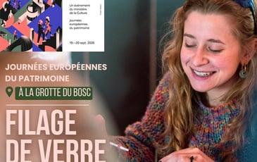 Atelier & visite guidée : filage de verre et visites de la grotte